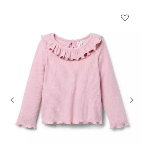 Janie and Jack Pink Long Sleeve Ruffled Tee - Picture 1 of 1
